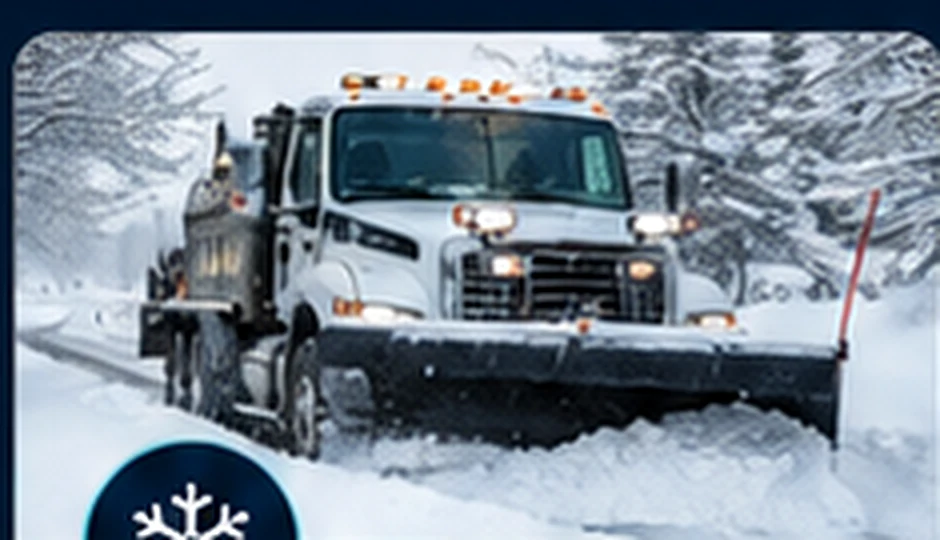 Snow plow clearing a winter property